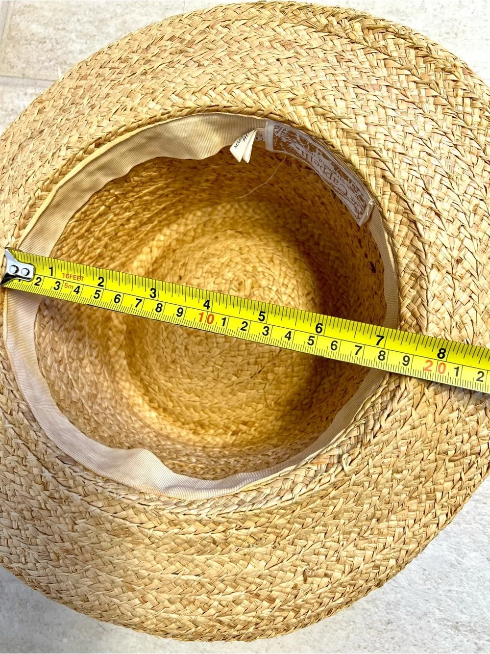 Capelli of New York Natural Straw Hat beaded boho cottagecore coastal woven